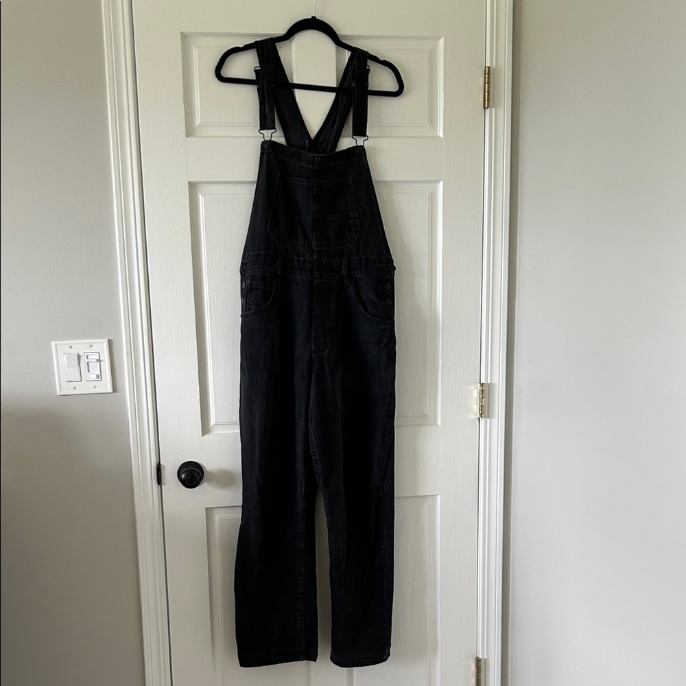 Free People Ziggy Denim Overalls- Distressed Black